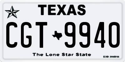 TX license plate CGT9940
