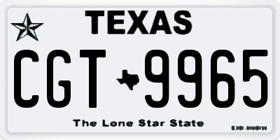 TX license plate CGT9965