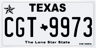 TX license plate CGT9973