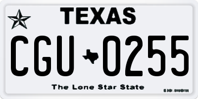 TX license plate CGU0255