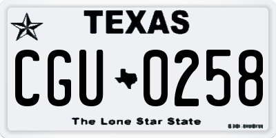 TX license plate CGU0258