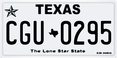 TX license plate CGU0295