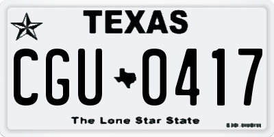 TX license plate CGU0417