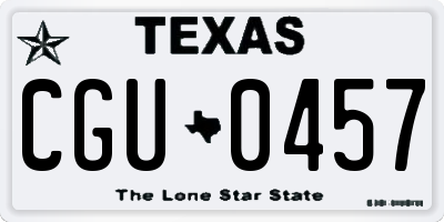 TX license plate CGU0457