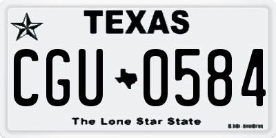 TX license plate CGU0584