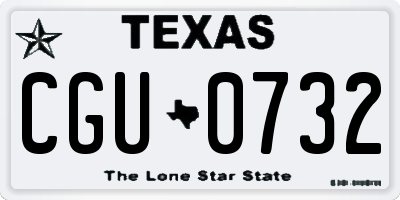 TX license plate CGU0732