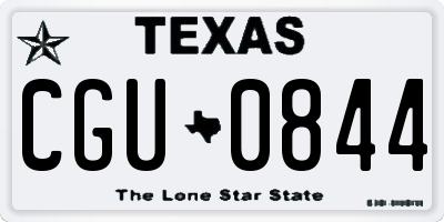 TX license plate CGU0844