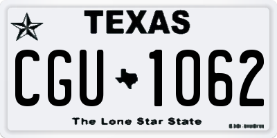 TX license plate CGU1062