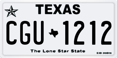 TX license plate CGU1212