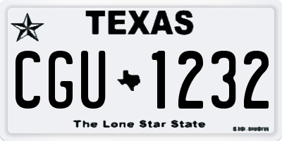 TX license plate CGU1232