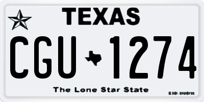TX license plate CGU1274