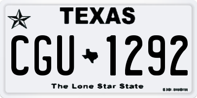 TX license plate CGU1292