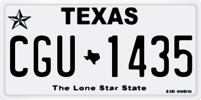 TX license plate CGU1435
