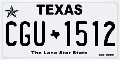 TX license plate CGU1512