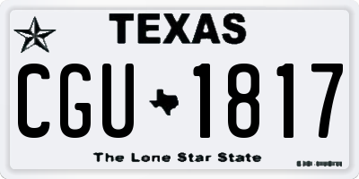 TX license plate CGU1817