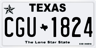 TX license plate CGU1824