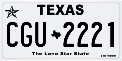 TX license plate CGU2221