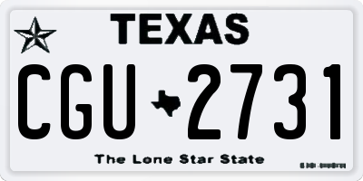 TX license plate CGU2731