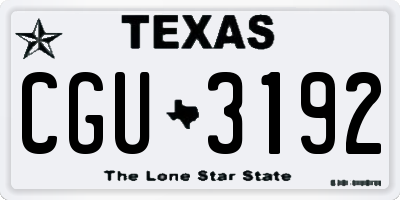 TX license plate CGU3192