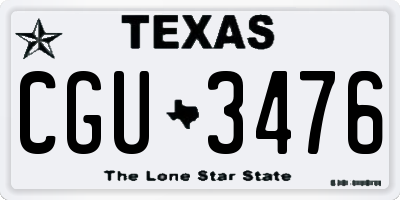 TX license plate CGU3476