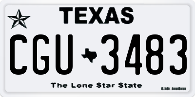 TX license plate CGU3483