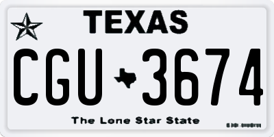 TX license plate CGU3674