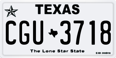 TX license plate CGU3718