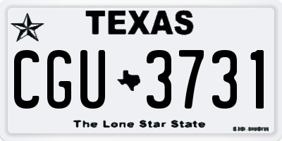 TX license plate CGU3731