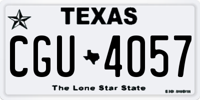 TX license plate CGU4057