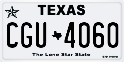 TX license plate CGU4060