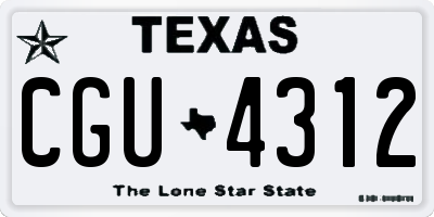 TX license plate CGU4312