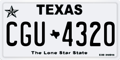 TX license plate CGU4320