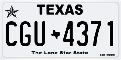TX license plate CGU4371