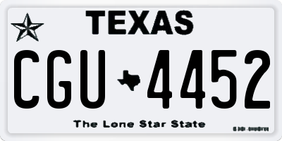 TX license plate CGU4452