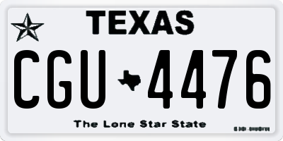 TX license plate CGU4476