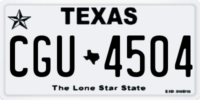 TX license plate CGU4504