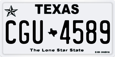 TX license plate CGU4589