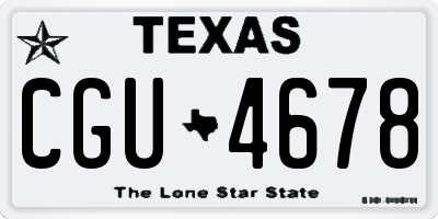 TX license plate CGU4678