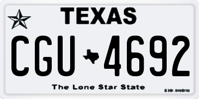 TX license plate CGU4692