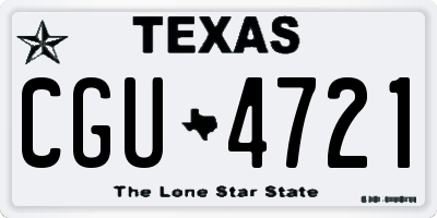 TX license plate CGU4721