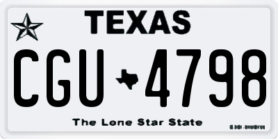 TX license plate CGU4798