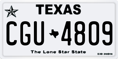 TX license plate CGU4809