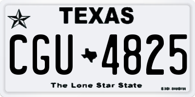TX license plate CGU4825