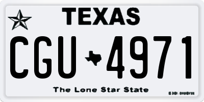 TX license plate CGU4971