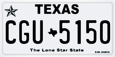 TX license plate CGU5150