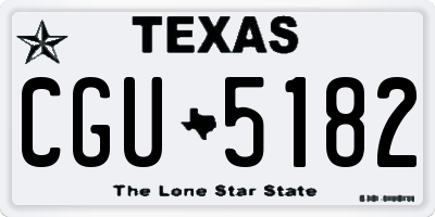 TX license plate CGU5182
