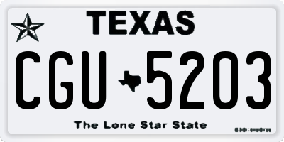 TX license plate CGU5203