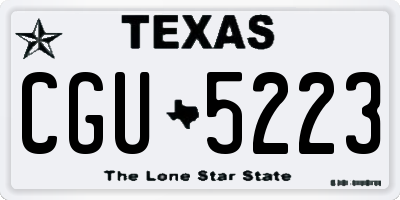 TX license plate CGU5223