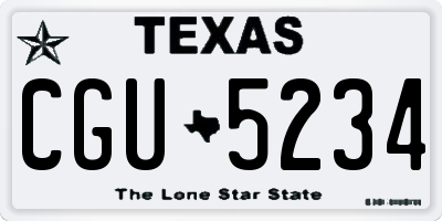 TX license plate CGU5234