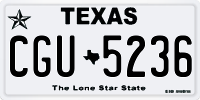TX license plate CGU5236